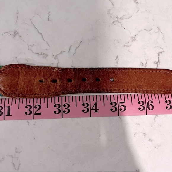 VINTAGE 90’s Multicolored Woven and Leather Belt. - Picture 8 of 10